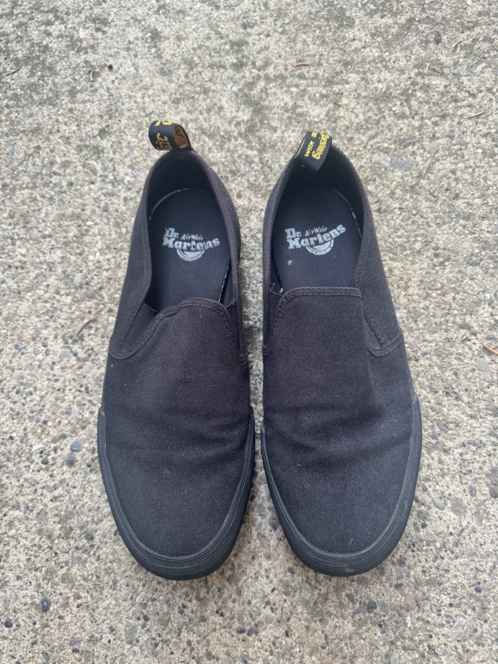 Dr. Martens Black Slip-On Canvas Loafers